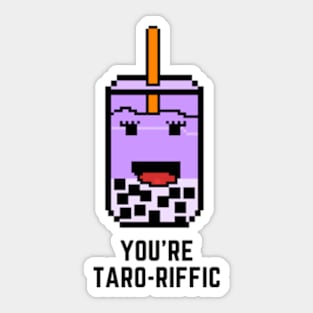 Taro Bubble Tea, Taro-Riffic Sticker